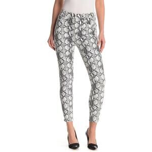 Frame Ali High Rise Cigarette Jeans in Gris Multi Python Snake Print Skinny EUC